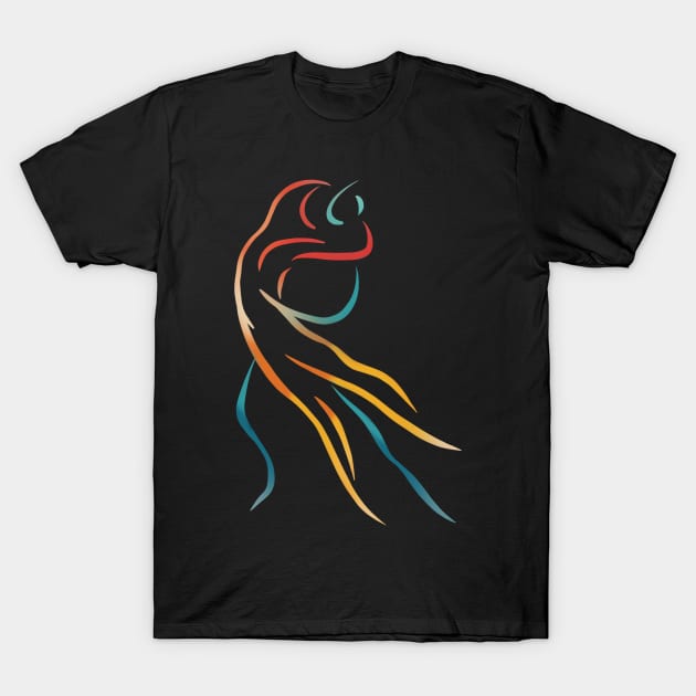 Two dancers abstract art print T-Shirt by NattyDesigns